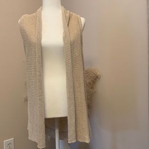 CAbi Linen/ cotton  Blend Sweater Vest
Style 717 Natural, M